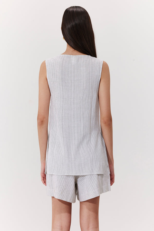 SANTORINI STRIPED LINEN VEST
