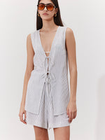 SANTORINI STRIPED LINEN VEST