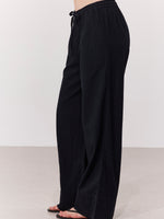 SORRENTO WIDE-LEG LINEN PANTS IN BLACK