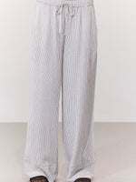 SANTORINI STRIPED LONG LINEN  PANTS