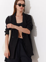 SORRENTO LINEN BERMUDA PANTS IN BLACK