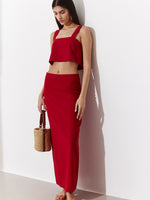 SORRENTO MIDI SKIRT IN RED