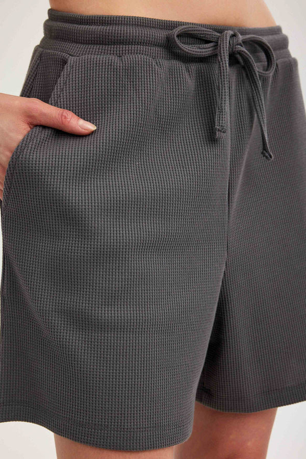 Dark Grey Waffle Shorts