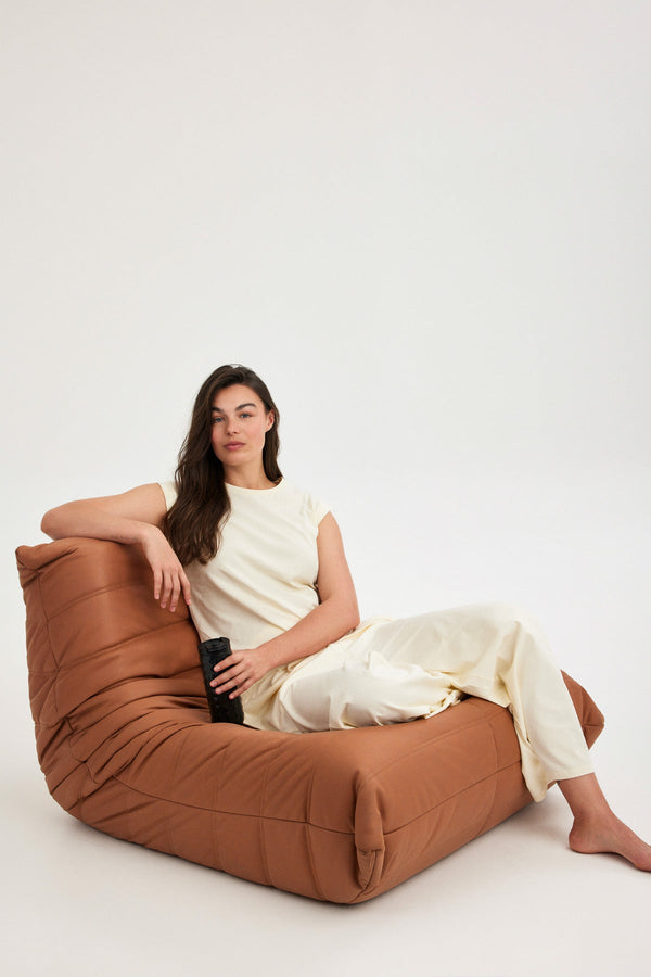 Cream Jersey Wide-Leg Trousers