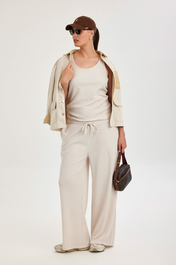 Off-White Waffle Tank Top