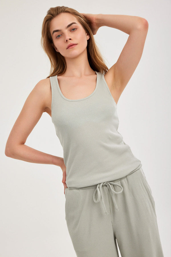 Mint Ribbed Tank Top