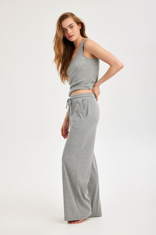 Grey Ribbed Tank Top