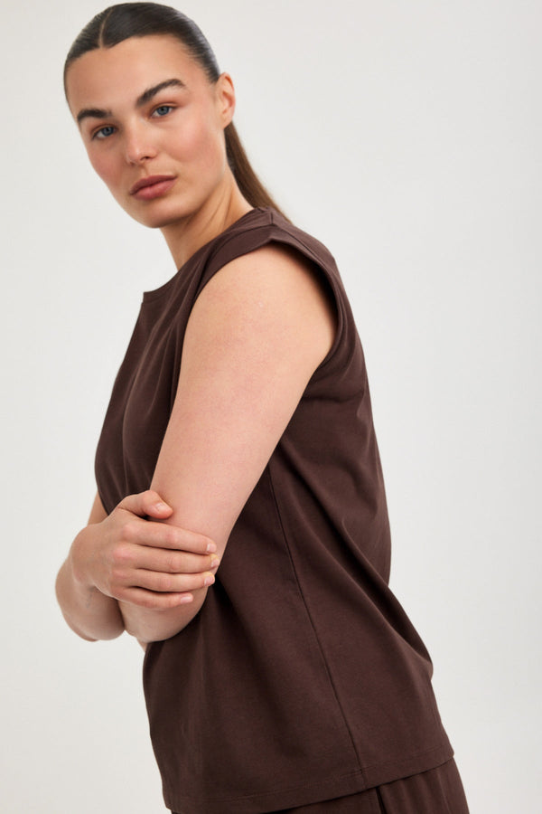 Brown Jersey Tank Top