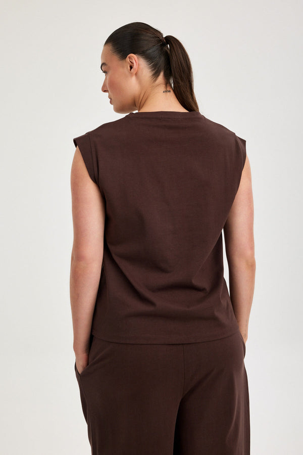 Brown Jersey Tank Top