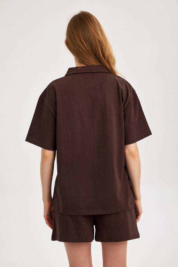 Brown Jersey Polo Shirt