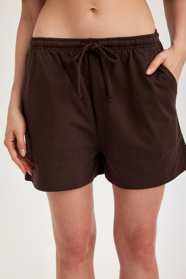 Brown Jersey Shorts