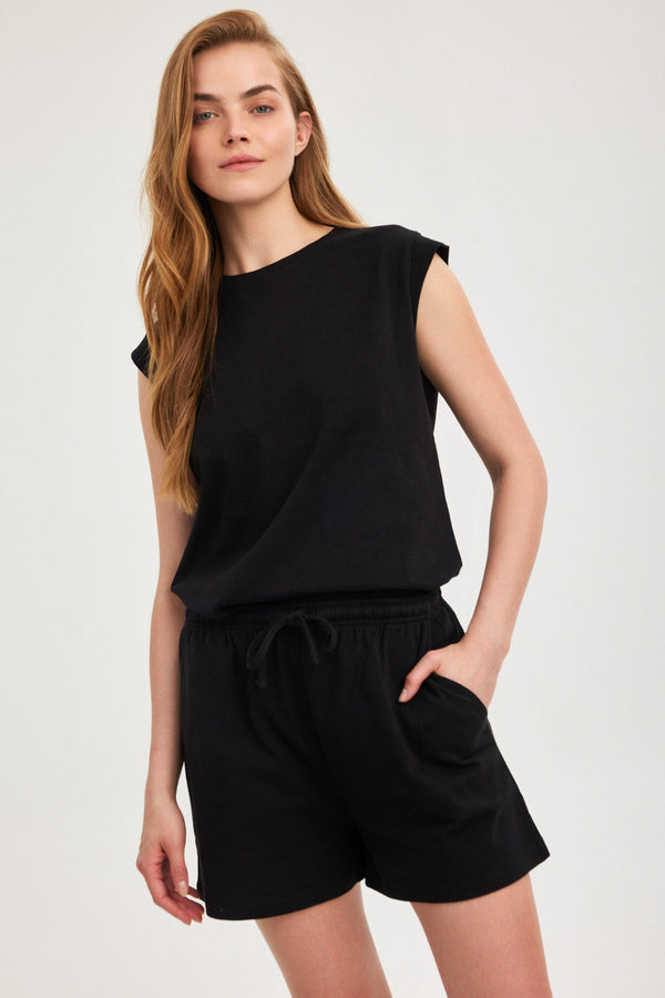 Black Jersey Tank Top