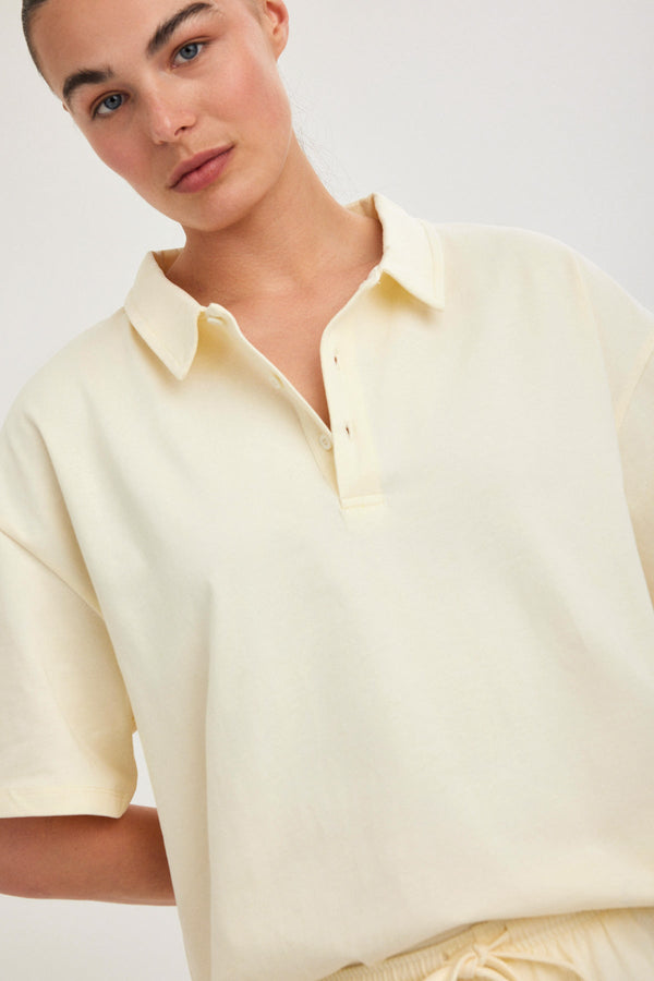 Cream Jersey Polo Shirt