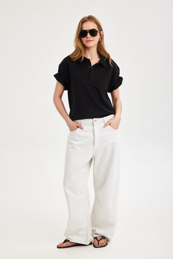 Black Jersey Polo Shirt