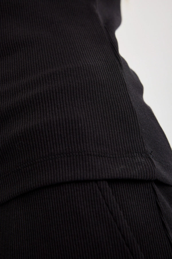 Black Ribbed Tank Top