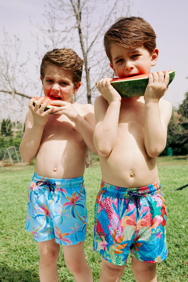 KIDS SWIM SHORTS TROPICAL
