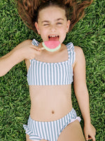 GIRLS BIKINI SET IN STRIPED GREEN