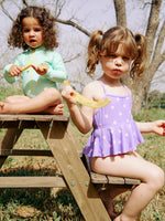 GIRLS BIKINI SET WITH RUFFLES IN PURPLE