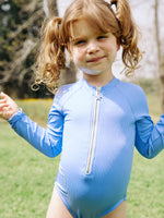 GIRLS LONG SLEEVED SWIMSUIT IN BLUE
