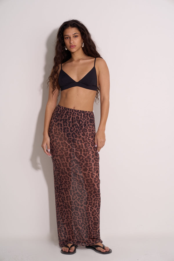 MAXI BEACH SKIRT - LEOPARD