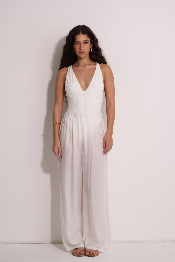 WIDE WHITE BEACH PANTS
