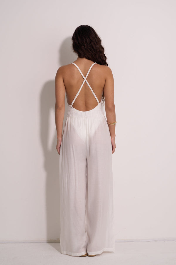 WIDE WHITE BEACH PANTS