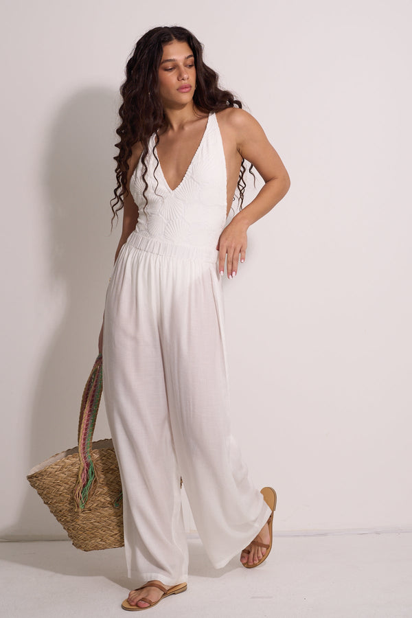 WIDE WHITE BEACH PANTS