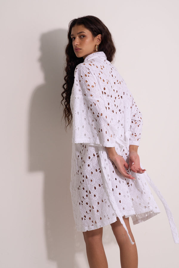 LACE BEACH KIMONO - WHITE