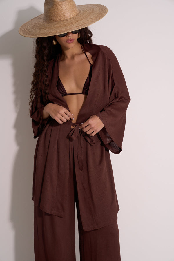 WIDE BROWN BEACH PANTS