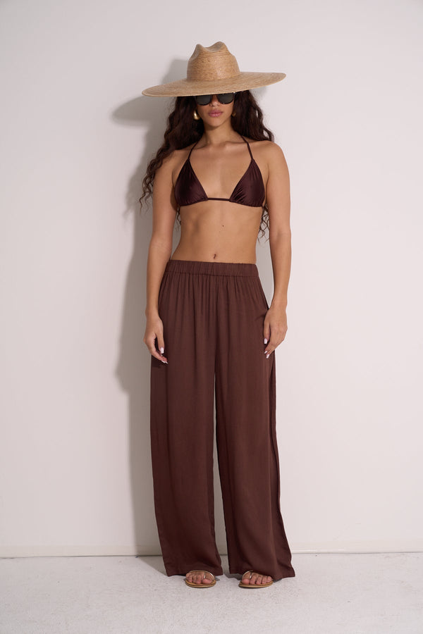 WIDE BROWN BEACH PANTS