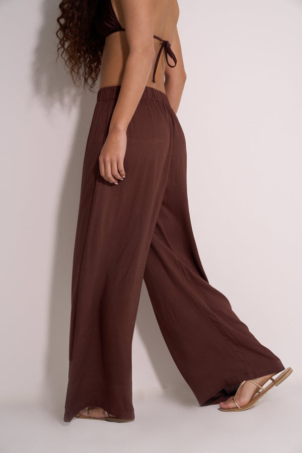 WIDE BROWN BEACH PANTS