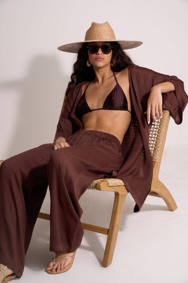 WIDE BROWN BEACH PANTS
