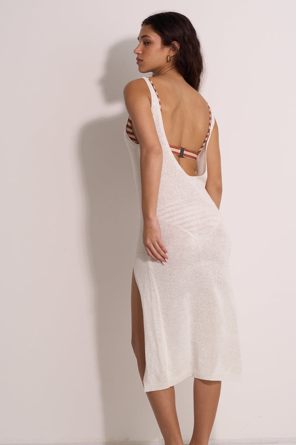 CROCHET BEACH DRESS- WHITE