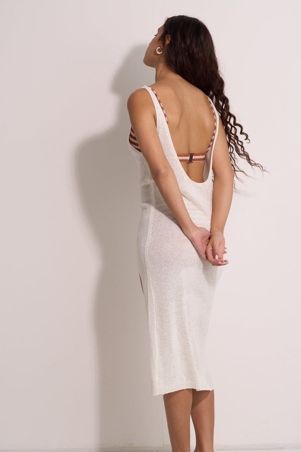 CROCHET BEACH DRESS- WHITE