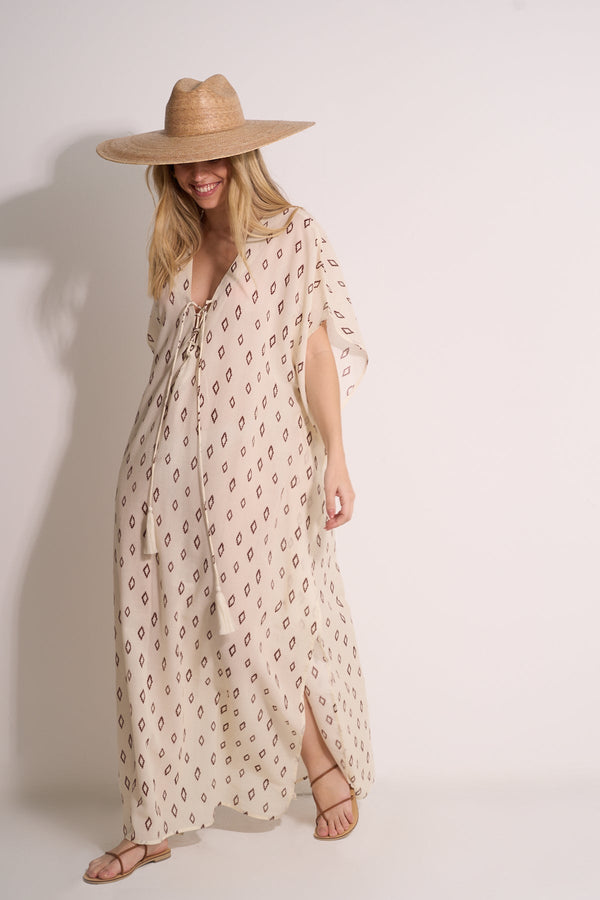 DIAMOND KAFTAN - BROWN