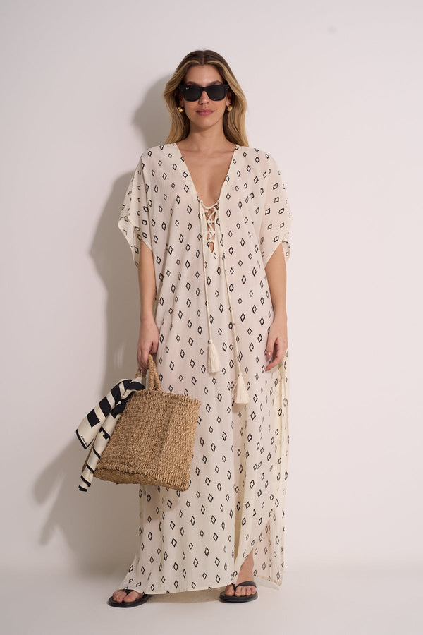 DIAMOND KAFTAN - CREAM
