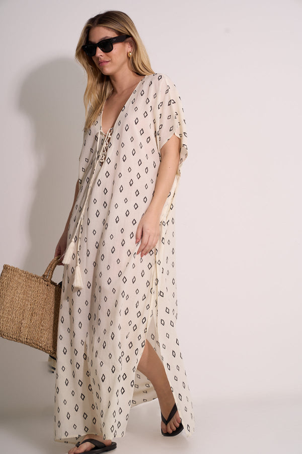 DIAMOND KAFTAN - CREAM