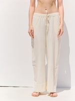 SORRENTO WIDE-LEG LINEN PANTS IN BEIGE
