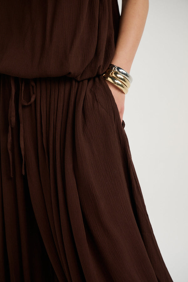 Marrakech One Shoulder Top - Brown