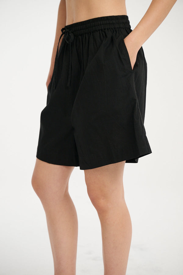 Mykonos Cotton Bermuda Shorts - Black