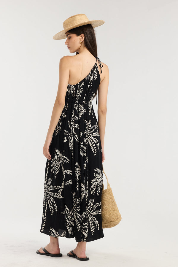 Playa One Shoulder Tie Maxi Dress