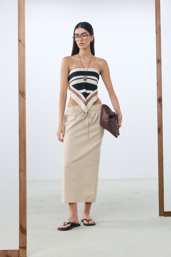Sorrento Midi Skirt - Beige
