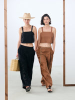 Monaco Black Wide-Leg  Pants