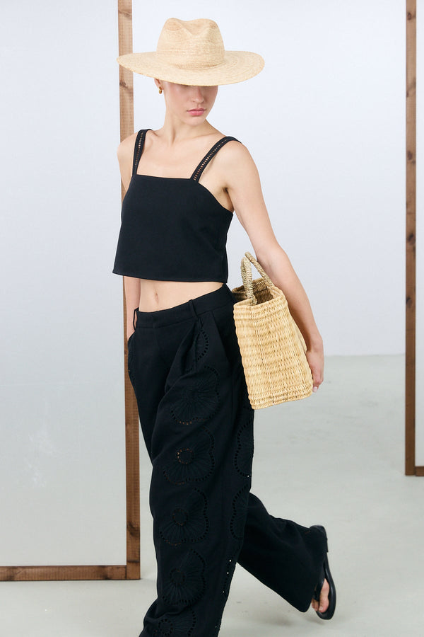 Monaco Crop Top - Black