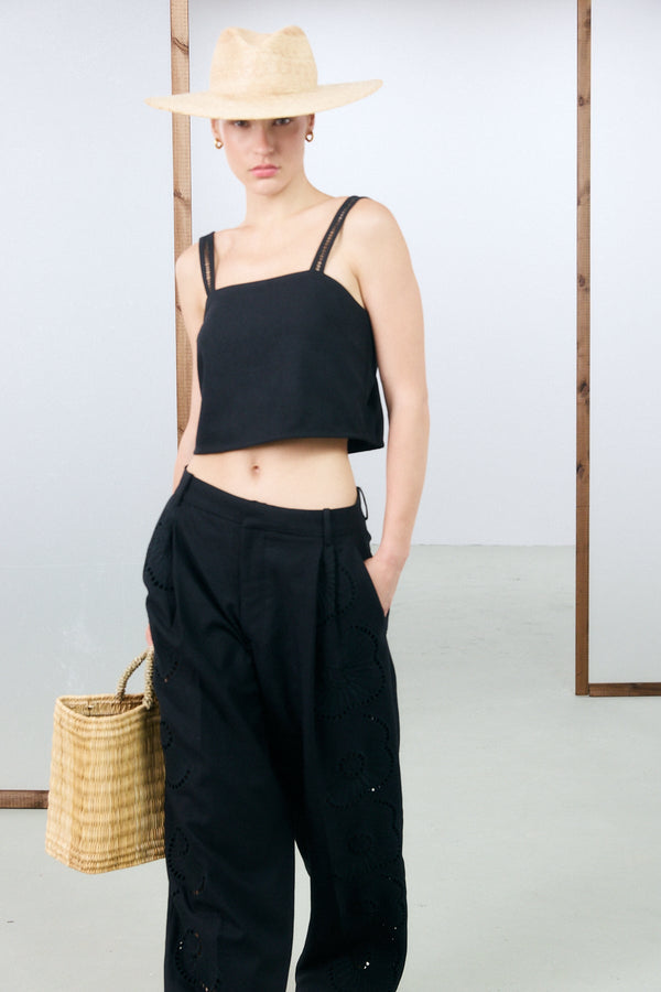 Monaco Crop Top - Black