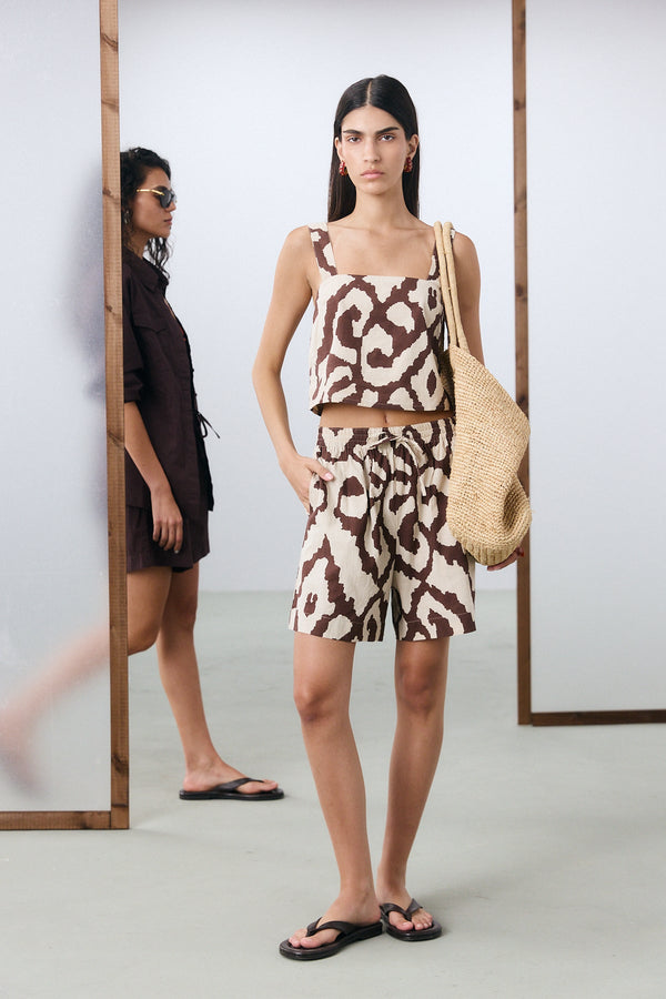 Desert Crop Top - Brown