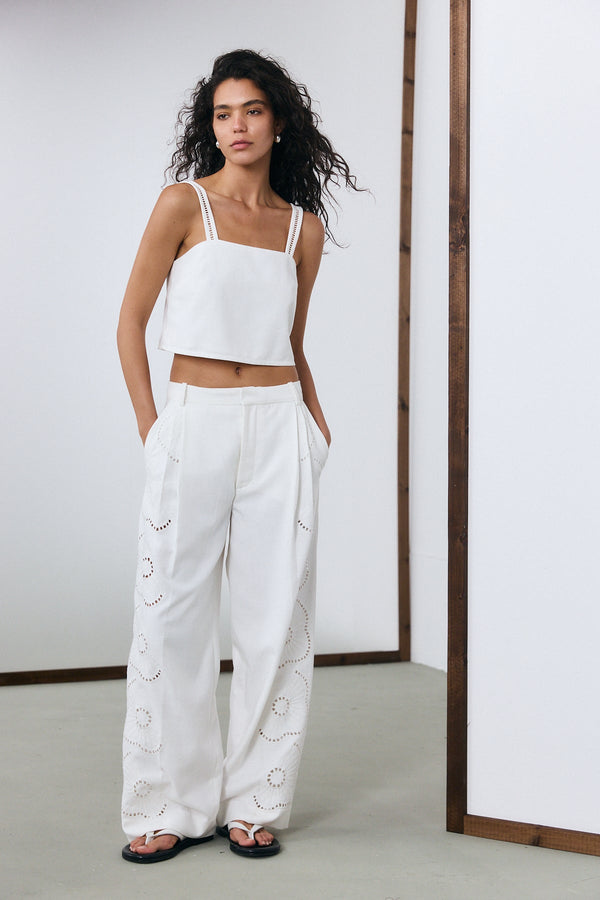 Monaco Crop Top - White