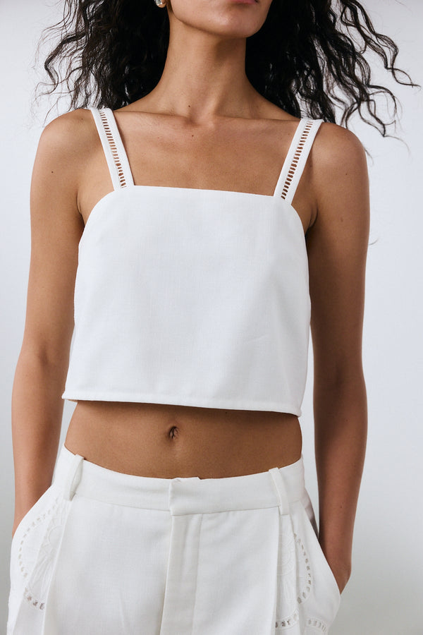 Monaco Crop Top - White