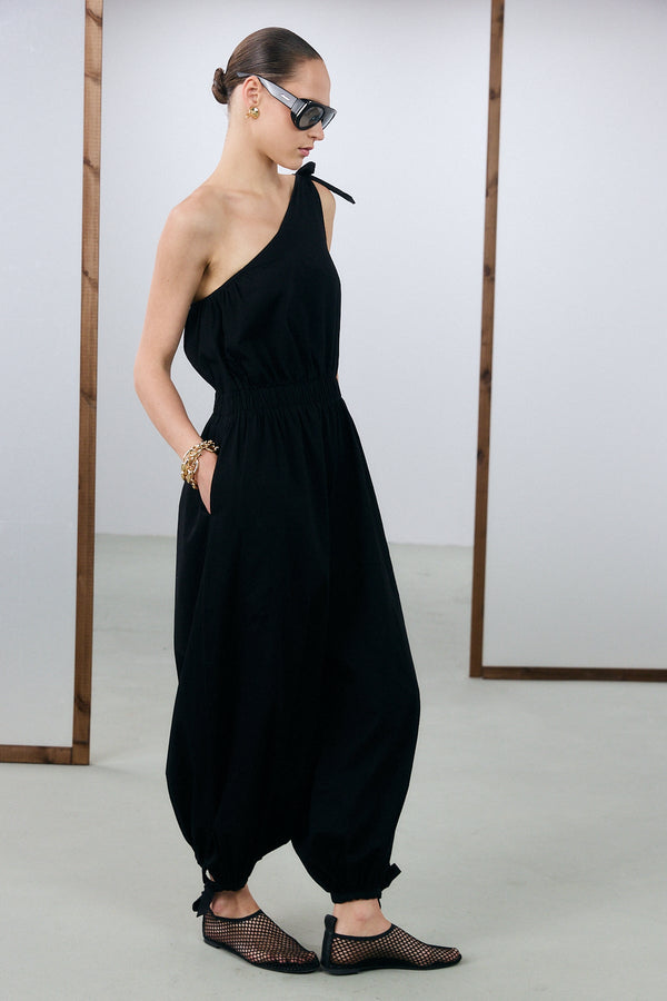 Mykonos Asymmetrical Jumpsuit - Black