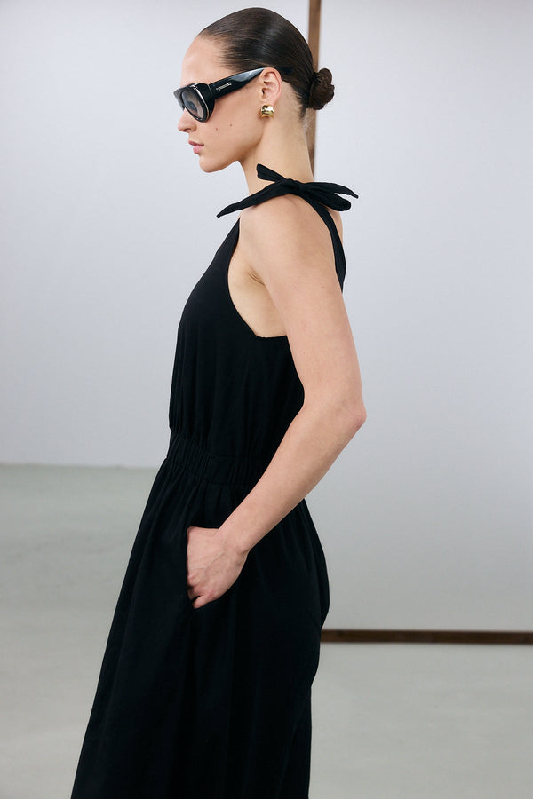 Mykonos Asymmetrical Jumpsuit - Black